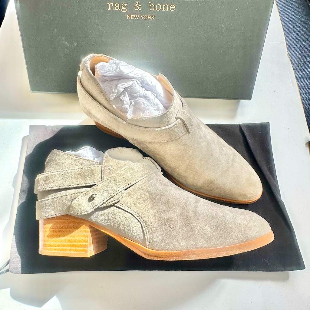 Rag & Bone Harley Boot Cemento Sued Color With Box. Short Boot